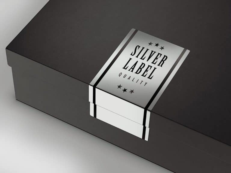 Srebrne lub złote naklejki metalizowane z nadrukiem