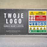 baner teren budowy baner bhp na budowe uwaga teren budowy