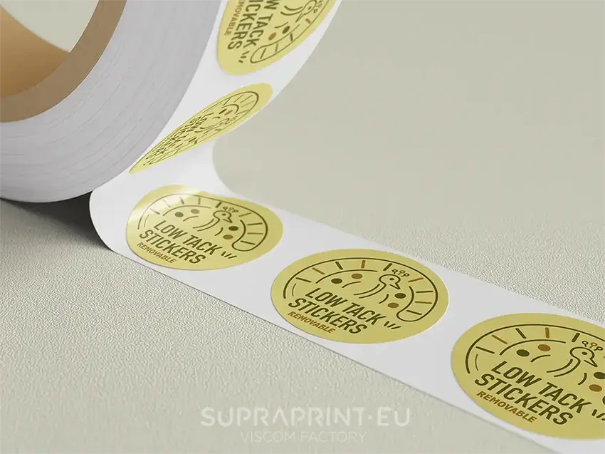 etykiety usuwalne z klejem o niskiej przyczepności do powierzchni etykiety druk na rolkach