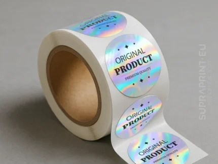 etykiety holograficzne pryzmatyczne na rolce drukarnia