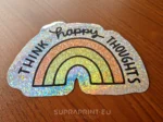 drukowane naklejki folia holograficzna z brokatem