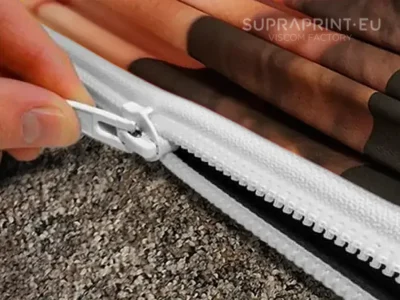 tekstylna grafika reklamowa zapinana na suwak