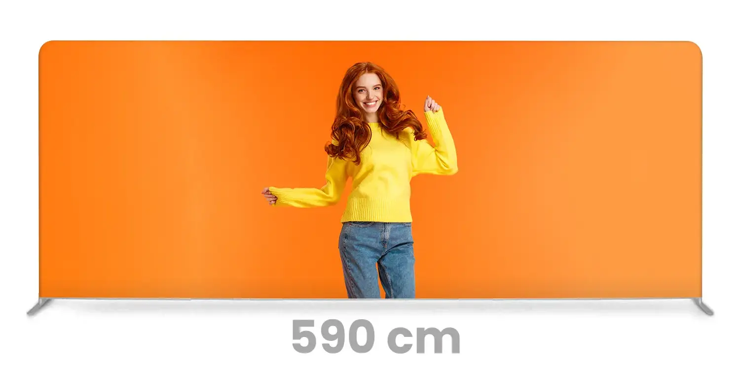 ścianka reklamowa tekstylna prosta 590x230cm