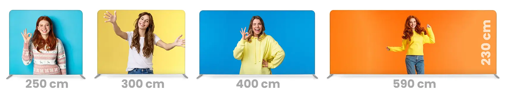 ścianka reklamowa tekstylna prosta 4 rozmiary