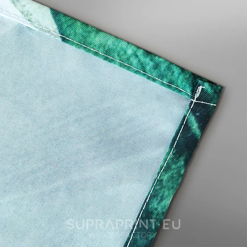 zasłony z własnym nadrukiem - obszycie klasyczne